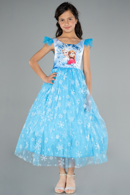Blue Long Girl Dress ABU4237