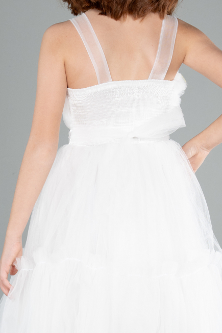 Long White Girl Dress ABU4221