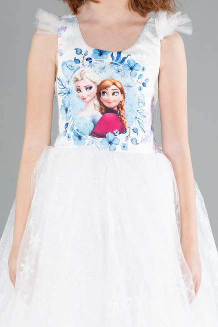White Long Girl Dress ABU4237