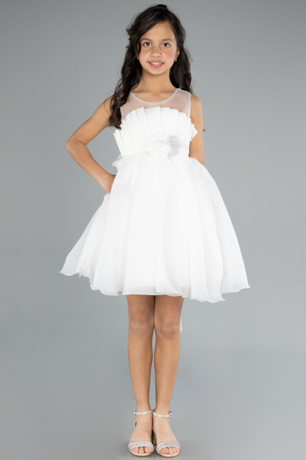 Short White Girl Dress ABK2158