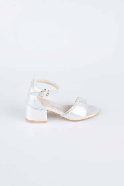 Silver Crystal Kid Shoe SE786