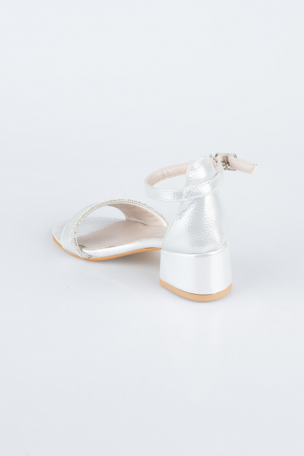 Silver Crystal Kid Shoe SE786