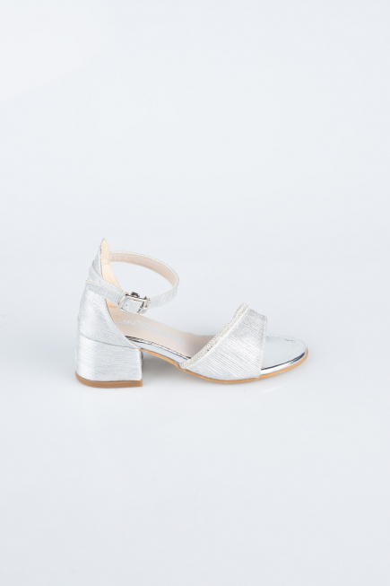 Silver Laser Cut Kid Shoe SE786