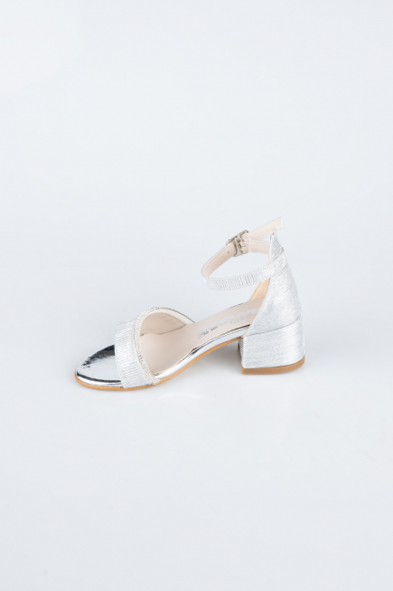Silver Laser Cut Kid Shoe SE786