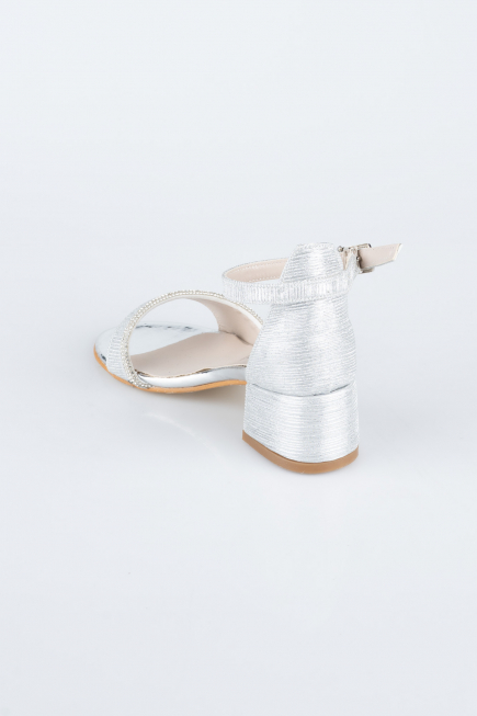 Silver Laser Cut Kid Shoe SE786