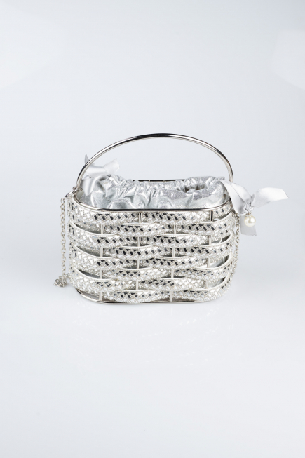 Silver Metal Night Bag SH847