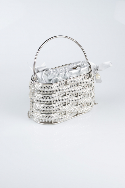 Silver Metal Night Bag SH847