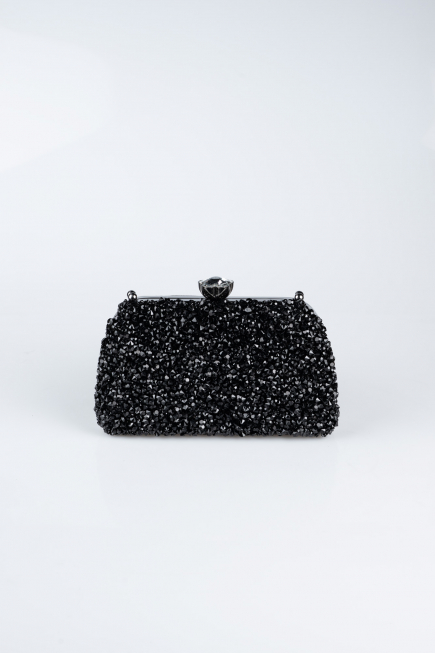 Black Plaster Fabric Night Bag SH849