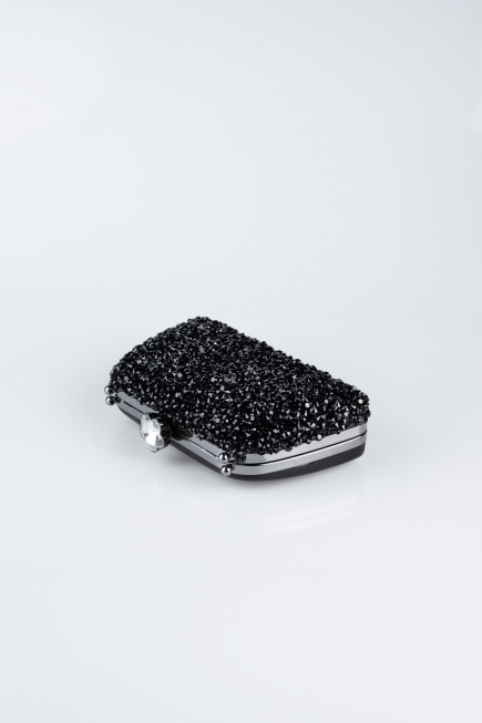 Black Plaster Fabric Night Bag SH849