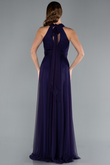 Long Dark Purple Prom Gown ABU3252