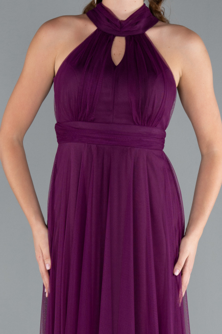 Long Plum Prom Gown ABU3252