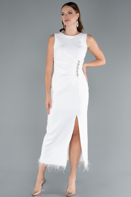 White Midi Cocktail Dress ABK2169