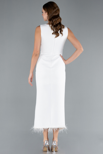 White Midi Cocktail Dress ABK2169