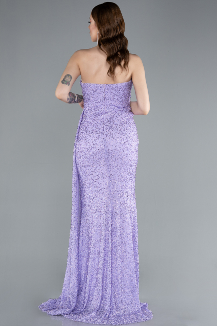 Lila Strapless Beaded Slit Long Evening Gown ABU4871