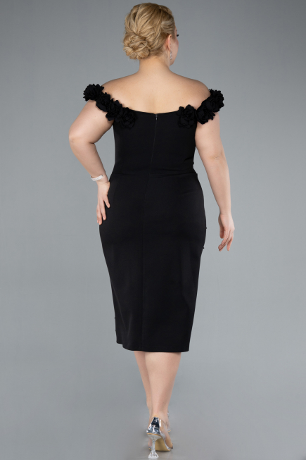 Midi Black Plus Size Party Dress ABK2318