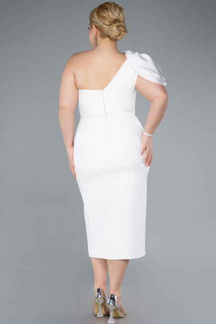 Midi White Plus Size Party Dress ABK2319