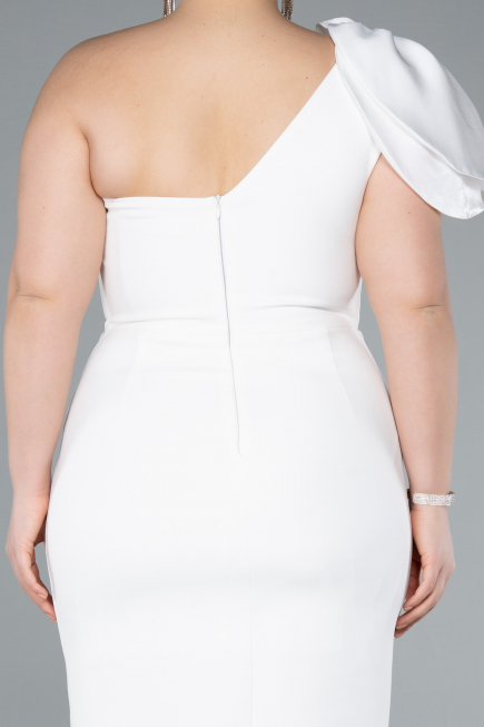 Midi White Plus Size Party Dress ABK2319