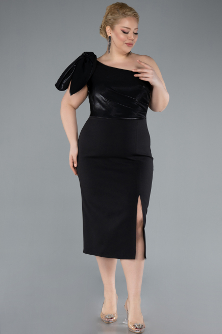 Midi Black Plus Size Party Dress ABK2319