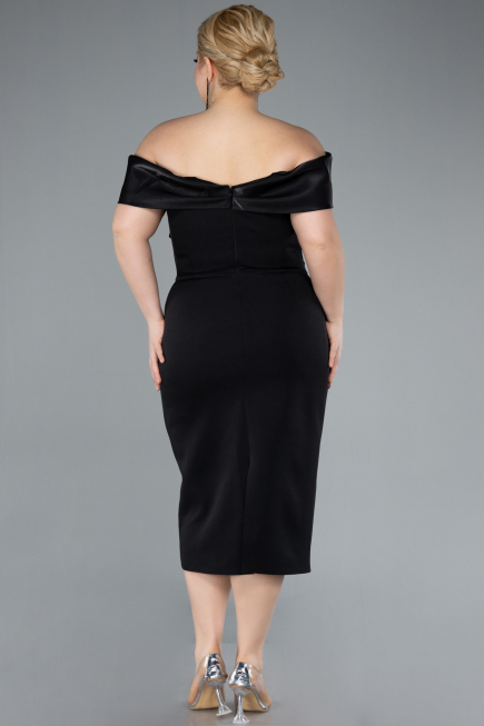 Midi Black Plus Size Party Dress ABK2321