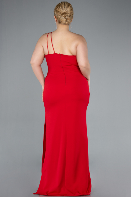 Long Red Plus Size Evening Gown ABU4892