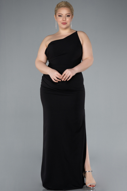 Long Black Plus Size Evening Gown ABU4892