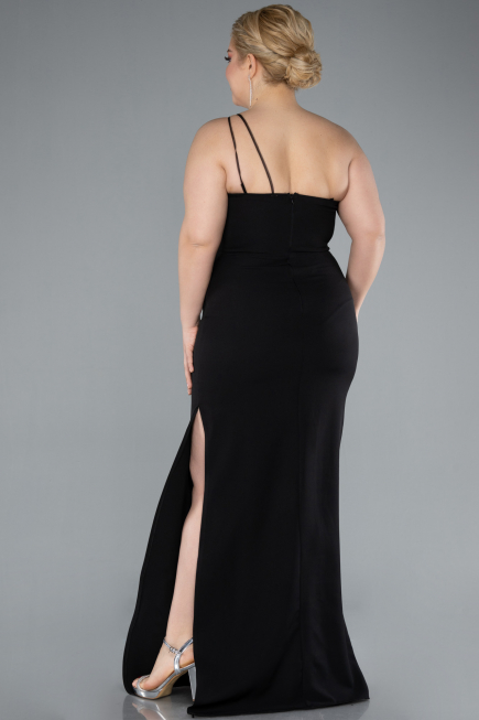Long Black Plus Size Evening Gown ABU4892