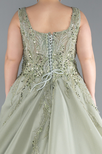 Long Mint Plus Size Haute Couture Dress ABU3747