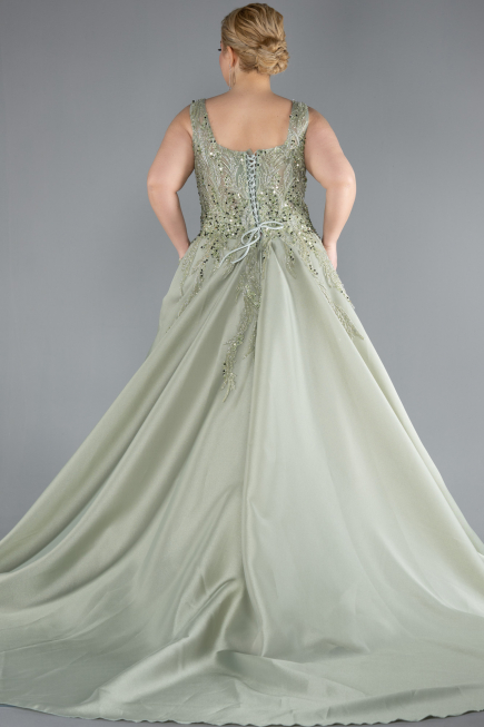 Long Mint Plus Size Haute Couture Dress ABU3747