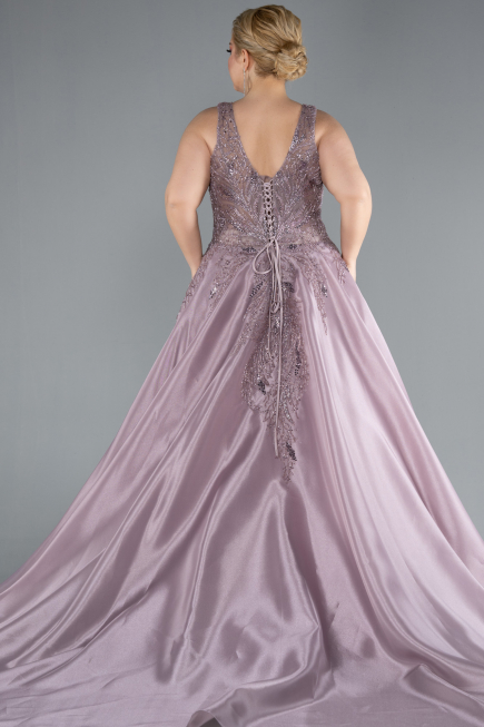 Long Lavender Plus Size Haute Couture Dress ABU4557