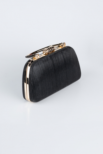 Black-Gold Laser Cut Night Bag SH839