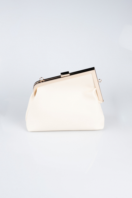 Beige Leather Evening Bag KC475