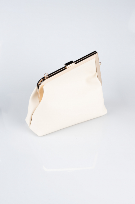 Beige Leather Evening Bag KC475