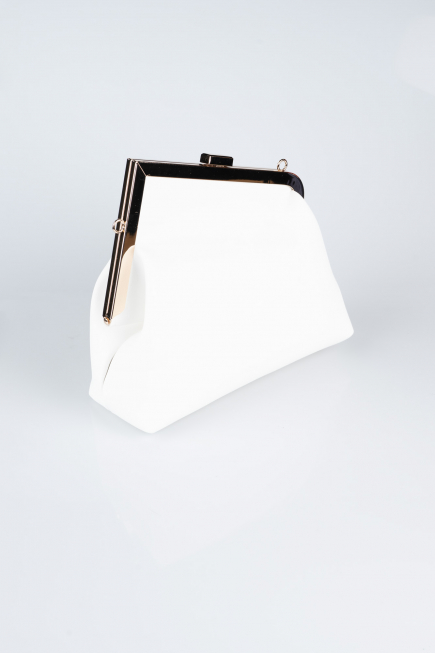 White Leather Evening Bag KC475