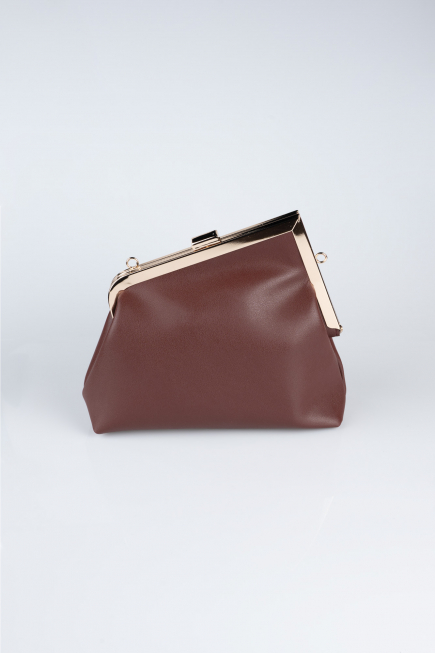 Brown Leather Evening Bag KC475