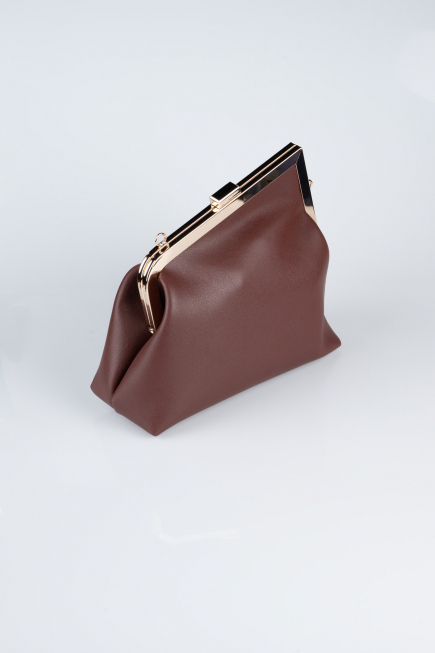 Brown Leather Evening Bag KC475