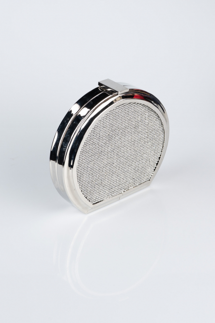 Silver Plaster Fabric Evening Bag KC821