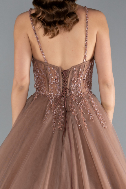 Long Copper Designer Evening Dress ABU4485
