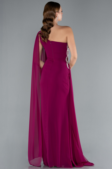 Long Plum Chiffon Evening Dress ABU4406