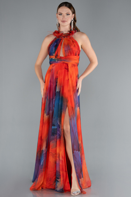 Long Orange Evening Dress ABU4901