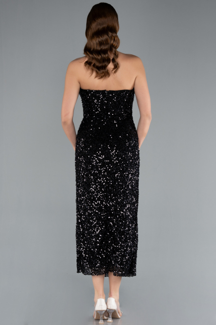 Midi Black Scaly Cocktail Dress ABK2335