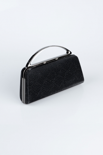 Black Patterned Night Bag V349