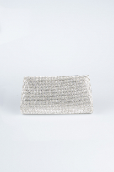 Silver Plaster Fabric Night Bag V451