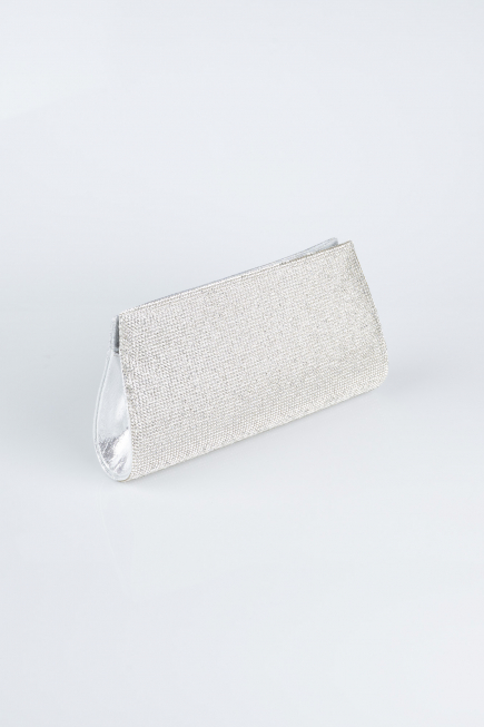 Silver Plaster Fabric Night Bag V451