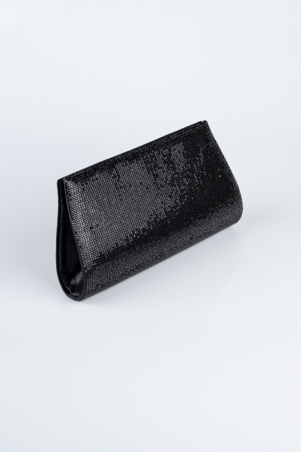 Black Plaster Fabric Night Bag V451
