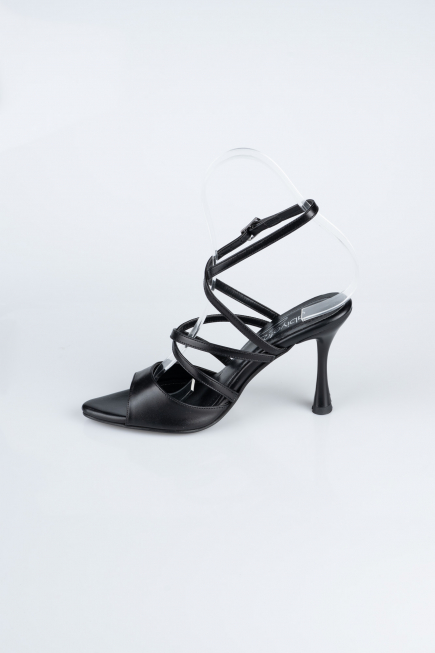 Black Leather Evening Shoe AB1136