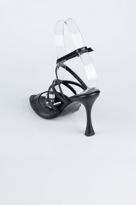 Black Leather Evening Shoe AB1136
