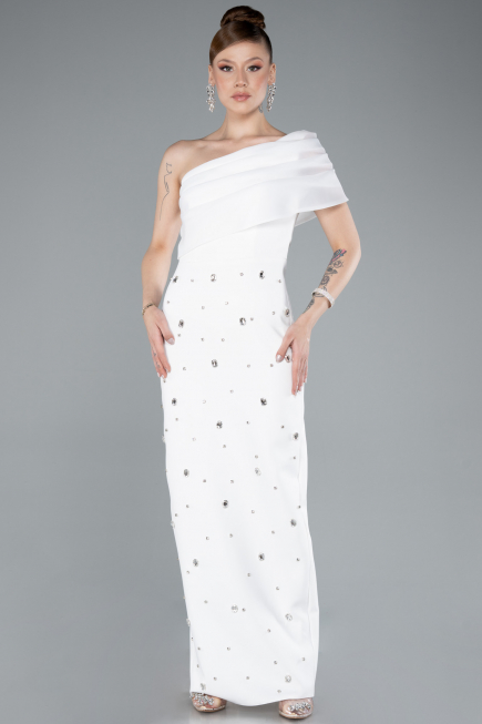 Midi White Cocktail Dress ABK2337