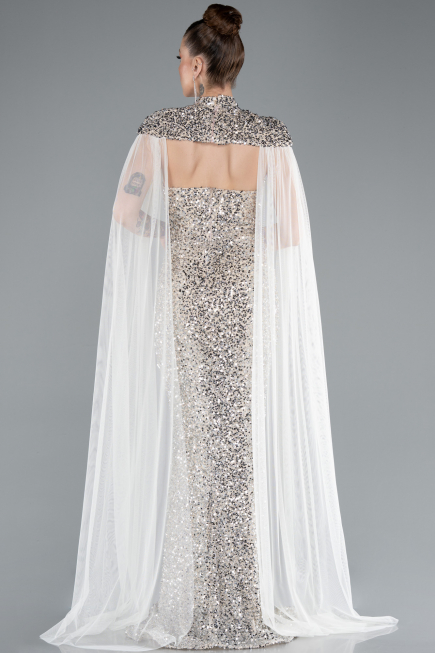 Long Beige Scaly Evening Dress ABU4910