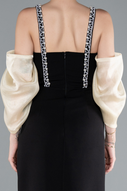 Black-Yellow Long Invitation Dress ABU2911