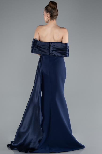 Long Navy Blue Mermaid Prom Dress ABU4920